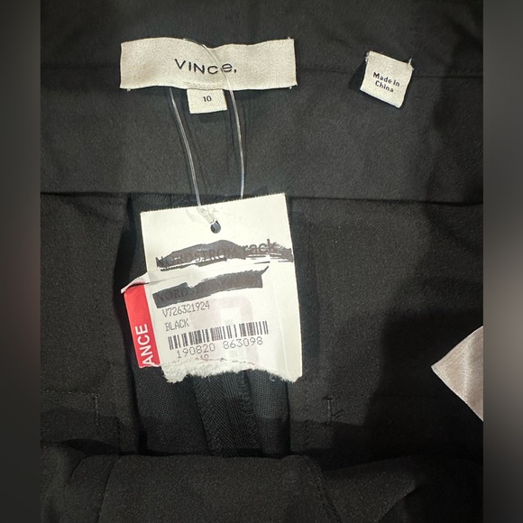 $365 VINCE - Black Wool Blend High Waist Straight Leg Pants Trousers 10 - Picture 6 of 6